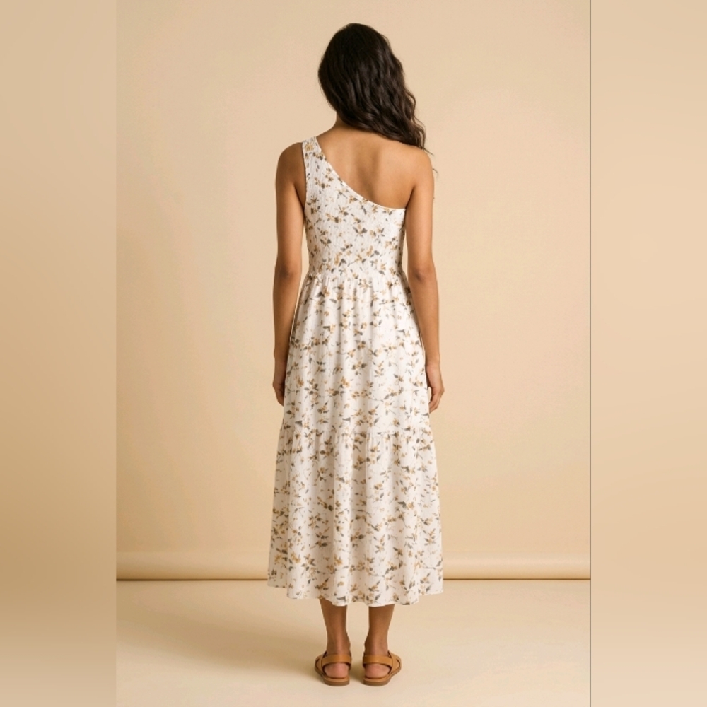 Hayden One-Shoulder Floral Midi Dress Size Small Boho Spring/Summer - Picture 5 of 12
